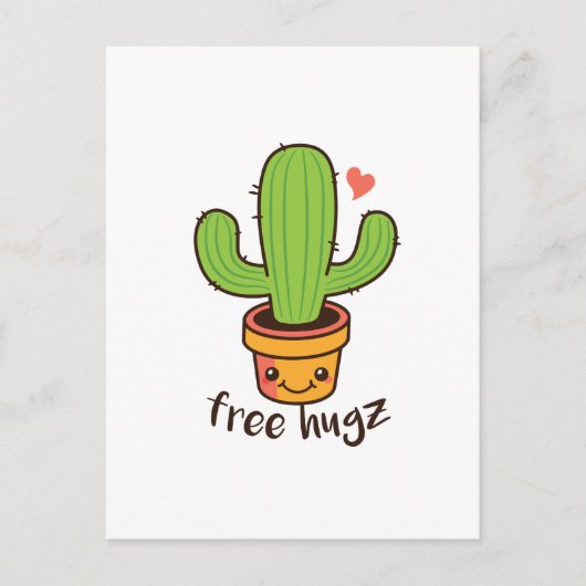 Cute Funny FREE HUGS Hugz Cacti Cactus Prickly Briefkaart (Voorkant)