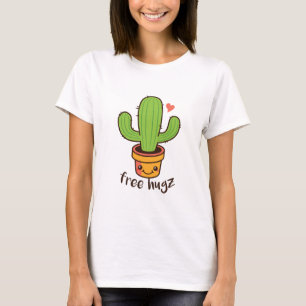 Cute Funny FREE HUGS Hugz Cacti Cactus Prickly T-shirt