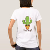 Cute Funny FREE HUGS Hugz Cacti Cactus Prickly T-shirt (Achterkant)