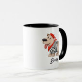 Cute Funny French Dog Personalised Name Mok (Voorkant rechts)