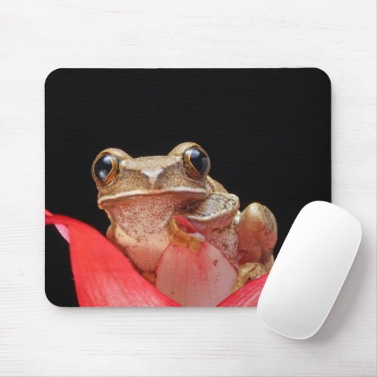 Cute, Funny Frog Holding op Lily - Muismat (Met muis)