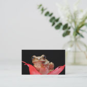 Cute, Funny Frog in Lily Visitekaartje (Staand voorkant)