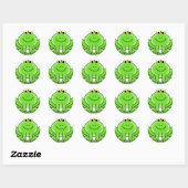 Cute Funny Frog Ronde Sticker (Vel)