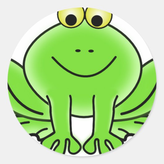 Cute Funny Frog Ronde Sticker (Voorkant)