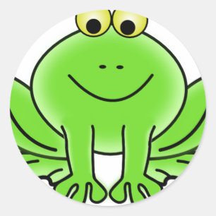 Cute Funny Frog Ronde Sticker