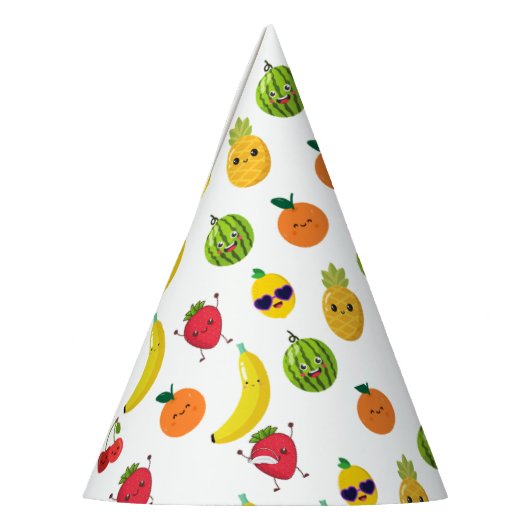 Cute Funny Fruit Birthday Paper Party Hats Feesthoedjes (Links)