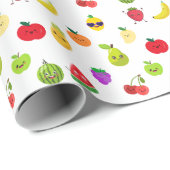 Cute Funny Fruit Birthday Party Wrapping Paper Cadeaupapier (Rol Hoek)
