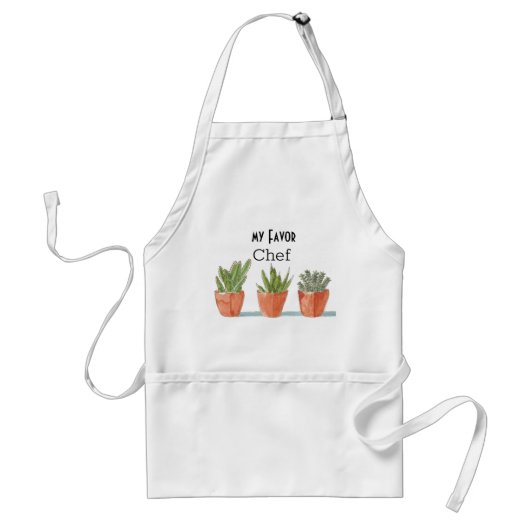 Cute Funny Garden Grown Pots Chef Apron Standaard Schort (Voorkant)