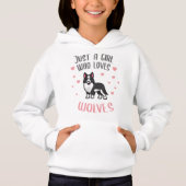 Cute Funny Gewoon een meisje dat van Wolves Hoodie (Voorkant)