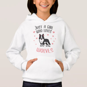 Cute Funny Gewoon een meisje dat van Wolves Hoodie