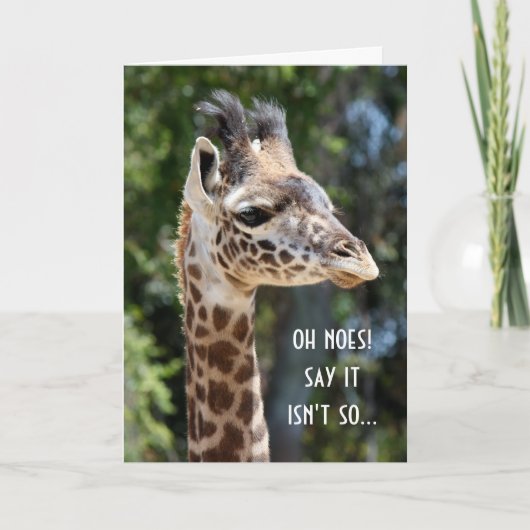 Cute, Funny Giraffe Birthday Card Kaart (Voorkant)