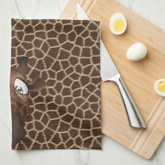 Cute Funny Giraffes Animal Fur Pattern Theedoek (Quarter Fold)