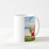 Cute Funny Gnome Dank u Duits Afbeelding Koffiemok (Voorkant rechts)