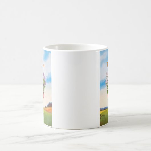 Cute Funny Gnome Dank u Duits Afbeelding Koffiemok (Center)