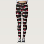 Cute Funny Gnomes Pattern Kerstmis Leggings<br><div class="desc">Deze leuke kerstvakantie-leggings hebben een gestreepte vormgeving van gnomen in rood,  groen,  wit en grijs over een zwarte achtergrond (kleur kan desgewenst worden aangepast). Maak ze met een van onze gnoom met kerstcadeautjes shirten!</div>