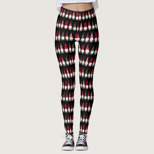 Cute Funny Gnomes Pattern Kerstmis Leggings (Voorkant)