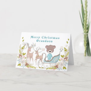 Cute Funny Grandson Kerstmis met speciale letterty Feestdagen Kaart