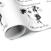 Cute Funny Great Dane Dog Quote Spoiled Pet Humor Cadeaupapier (Rol Hoek)