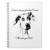 Cute Funny Great Dane Dog Quote Spoiled Pet Humor Notitieboek (Voorkant)