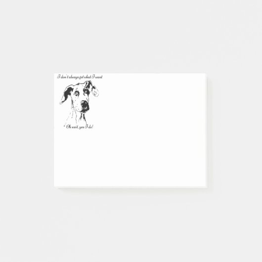 Cute Funny Great Dane Dog Quote Spoiled Pet Humor Post-it® Notes (Voorkant)
