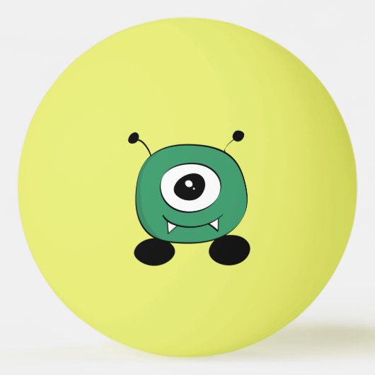 Cute Funny Green Alien Pingpongbal (Voorkant)