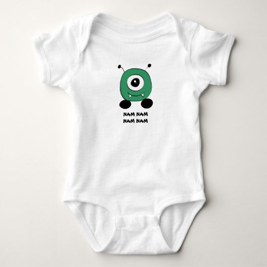 Cute Funny Green Alien Romper (Voorkant)