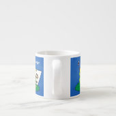 Cute funny green frog cartoon illustration espresso kop (Achterkant)