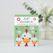 Cute Funny Green Just Chicken in St Patricks Day Feestdagenkaart (Staand voorkant)