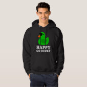 Cute Funny Green Rubber Duck Lover Sunglasses Luck Hoodie (Voorkant volledig)