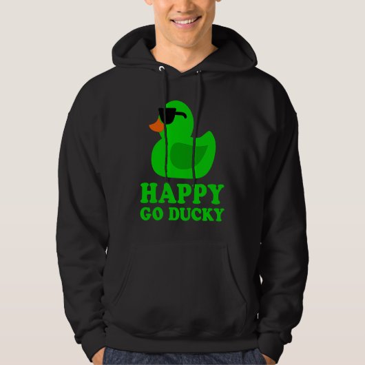 Cute Funny Green Rubber Duck Lover Sunglasses Luck Hoodie (Voorkant)