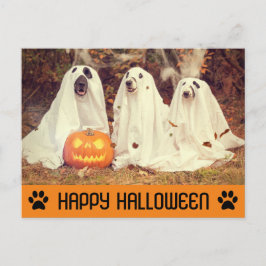 Cute Funny Halloween Ghost Dog Briefkaart