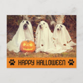 Cute Funny Halloween Ghost Dog Briefkaart (Voorkant)