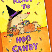 Cute Funny Halloween Hedgehog Card – Hand-Drawn  Kaart