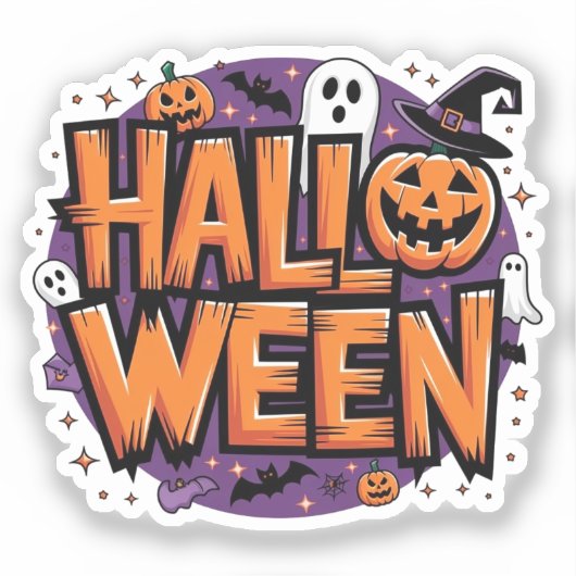 Cute funny halloween sticker (Voorkant)