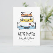 Cute Funny Hand Drawn Suitcase We hebben ons verpl Aankondiging (Staand voorkant)