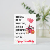 Cute Funny Happy Birthday Card voor hem en haar Feestdagenkaart (Staand voorkant)