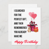 Cute Funny Happy Birthday Card voor hem en haar Feestdagenkaart (Voorkant / Achterkant)