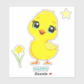 Cute Funny Happy Chick Sticker (Vel)