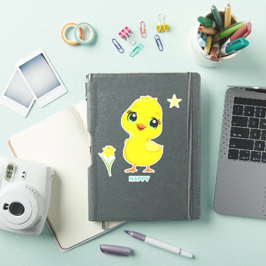 Cute Funny Happy Chick Sticker (iPad Cover)