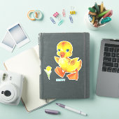 Cute Funny Happy Ducking Sticker (iPad Cover)