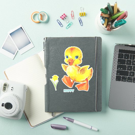 Cute Funny Happy Ducking Sticker (iPad Cover)