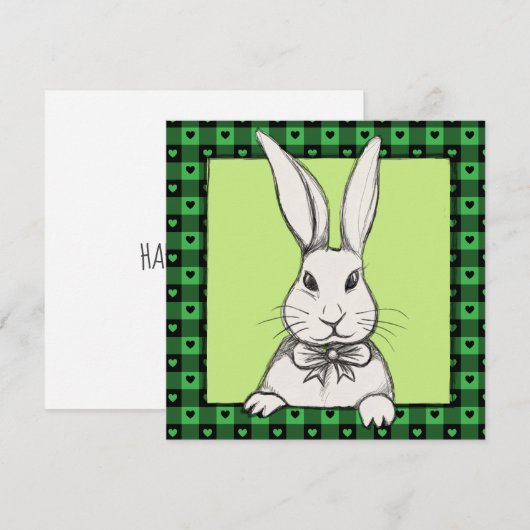 Cute Funny  Happy Easter Bunny, gepersonaliseerd (Voorkant / Achterkant)