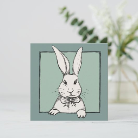Cute Funny  Happy Easter Bunny, gepersonaliseerd (Staand voorkant)