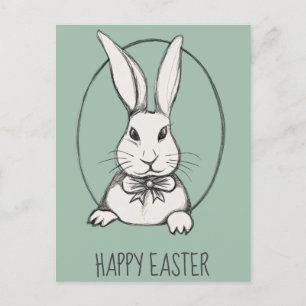 Cute Funny Happy Easter Bunny, gepersonaliseerd Briefkaart
