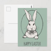 Cute Funny  Happy Easter Bunny, gepersonaliseerd Briefkaart (Voorkant / Achterkant)