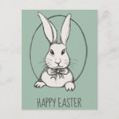 Cute Funny  Happy Easter Bunny, gepersonaliseerd Briefkaart (Voorkant)