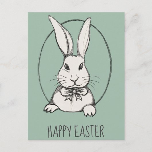 Cute Funny  Happy Easter Bunny, gepersonaliseerd Briefkaart (Voorkant)