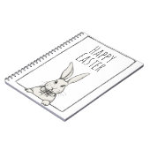 Cute Funny  Happy Easter Bunny, gepersonaliseerd Notitieboek (Linkerzijde)