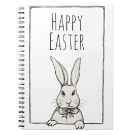 Cute Funny  Happy Easter Bunny, gepersonaliseerd Notitieboek