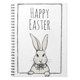 Cute Funny  Happy Easter Bunny, gepersonaliseerd Notitieboek